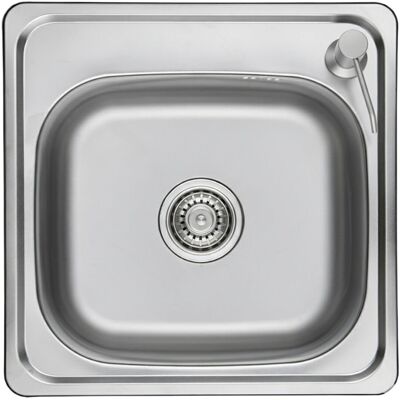 Kuchinox Ensemble Distributeur De Liquide En Acier Chromé Pour Évier À Une Cuve 47,5 X 47 - Publicité Kuchinox Ensemble Distributeur De Liquide En Acier Chromé Pour Évier À Une Cuve 47,5 X 47 - Publicité
