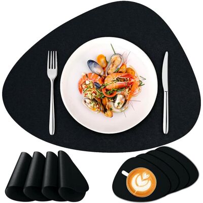 Sans Marque Ensemble De 8 Sets De Table Trival Noirs - Publicité Sans Marque Ensemble De 8 Sets De Table Trival Noirs - Publicité