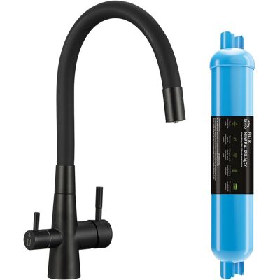 Robinet D'Évier Avec Bec Flexible + Filtre Minéralisateur Riveco Laveo - Publicité Robinet D'Évier Avec Bec Flexible + Filtre Minéralisateur Riveco Laveo - Publicité