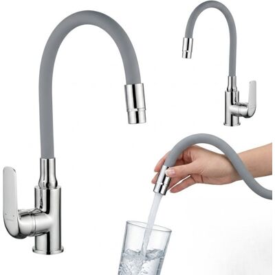 Kuchinox Robinet D'Évier Sur Pied Avec Bec Flexible, Deux Jets - Publicité Kuchinox Robinet D'Évier Sur Pied Avec Bec Flexible, Deux Jets - Publicité