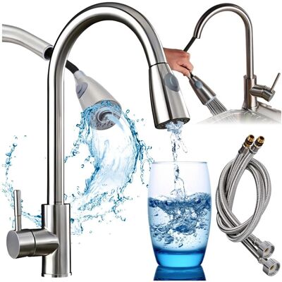 Sans Marque Robinet De Cuisine Avec Bec Extractible, En Acier Inoxydable, Flexible Et Mobile - Publicité Sans Marque Robinet De Cuisine Avec Bec Extractible, En Acier Inoxydable, Flexible Et Mobile - Publicité