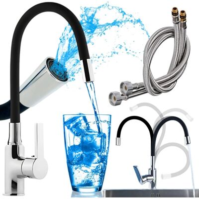 Sans Marque Ensemble Comprenant Un Robinet De Cuisine Sur Pied Avec Bec Flexible, Flexibles - Publicité Sans Marque Ensemble Comprenant Un Robinet De Cuisine Sur Pied Avec Bec Flexible, Flexibles - Publicité
