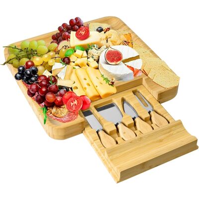 Sans Marque Plateau De Bambou Estera Pour Grignotages Et Fromages - Publicité Sans Marque Plateau De Bambou Estera Pour Grignotages Et Fromages - Publicité