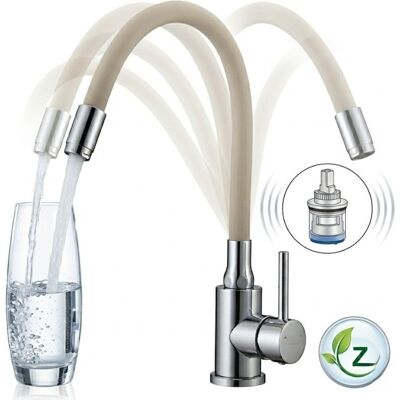 Kuchinox Robinet De Cuisine À Bec Flexible Nevira Beige Chromé - Publicité Kuchinox Robinet De Cuisine À Bec Flexible Nevira Beige Chromé - Publicité