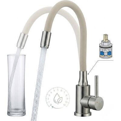 Kuchinox Robinet D'Évier Avec Bec Flexible, Acier/beige, Robinet De Cuisine Navira - Publicité Kuchinox Robinet D'Évier Avec Bec Flexible, Acier/beige, Robinet De Cuisine Navira - Publicité