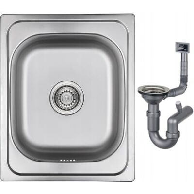Sans Marque Évier De Cuisine Encastrable En Acier Orion 40x50 + Siphon - Publicité Sans Marque Évier De Cuisine Encastrable En Acier Orion 40x50 + Siphon - Publicité