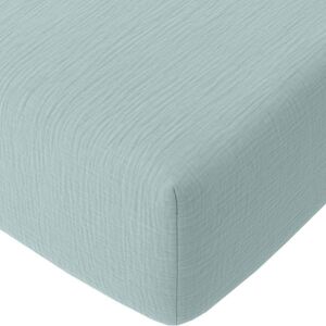 Housse De Rêve Drap Housse 140x190 Cm Gaze De Coton Lavé Bleu Givrée - Publicité Housse De Rêve Drap Housse 140x190 Cm Gaze De Coton Lavé Bleu Givrée - Publicité