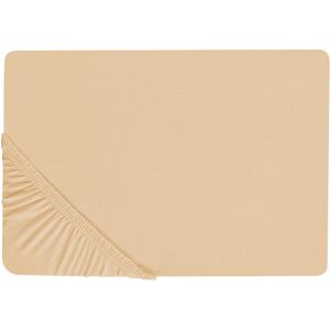 Drap-housse en coton beige sable Beliani JANBU - Drap-housse - Publicité Drap-housse en coton beige sable Beliani JANBU - Drap-housse - Publicité