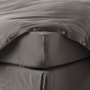 Housse De Rêve - Drap Housse 180x200 - Gaze coton Granit - Fitted sheet - Publicité Housse De Rêve - Drap Housse 180x200 - Gaze coton Granit - Fitted sheet - Publicité