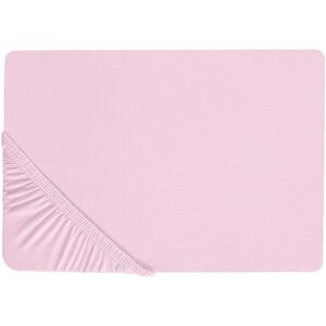 Drap-housse rose en coton Beliani - 180x200 cm - Style classique - Publicité Drap-housse rose en coton Beliani - 180x200 cm - Style classique - Publicité