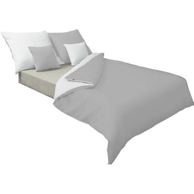 Matex Parure De Lit En Satin 220x200 Cm, Double Face, Coloris Cendré - Publicité Matex Parure De Lit En Satin 220x200 Cm, Double Face, Coloris Cendré - Publicité