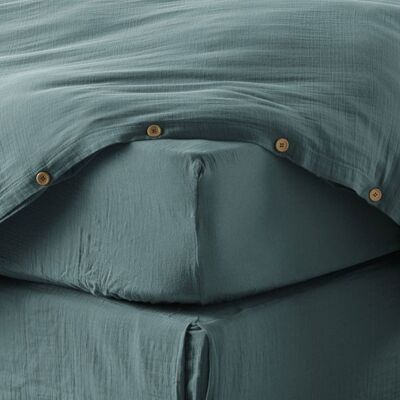 Housse De Rêve - 180x200 - gaze de coton - Canard - Fitted Sheet - Publicité Housse De Rêve - 180x200 - gaze de coton - Canard - Fitted Sheet - Publicité