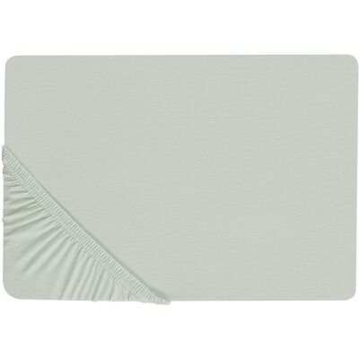 Drap-Housse en Coton Vert Clair 160 x 200 cm Bordure Élastique - Drap-Housse - Publicité Drap-Housse en Coton Vert Clair 160 x 200 cm Bordure Élastique - Drap-Housse - Publicité