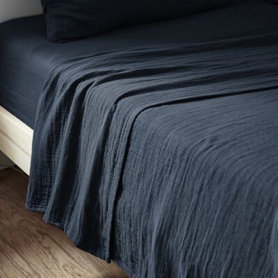 Housse De Rêve Drap Plat 270x300 Cm Gaze De Coton Minuit - Publicité Housse De Rêve Drap Plat 270x300 Cm Gaze De Coton Minuit - Publicité
