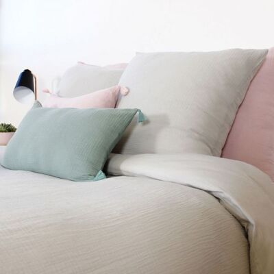 Housse De Rêve Housse De Couette 220x240 + 2 Taies D'Oreiller 63x63 Cm Gaze De Coton Gris - Publicité Housse De Rêve Housse De Couette 220x240 + 2 Taies D'Oreiller 63x63 Cm Gaze De Coton Gris - Publicité