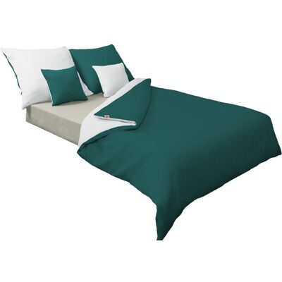 Matex Parure De Lit En Satin 220x200 Cm, Double Face, Vert Et Gris Clair - Publicité Matex Parure De Lit En Satin 220x200 Cm, Double Face, Vert Et Gris Clair - Publicité