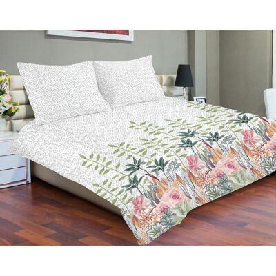EXCLUSIVA draps satinés 160x200 - 70x80 motif gris - Publicité EXCLUSIVA draps satinés 160x200 - 70x80 motif gris - Publicité