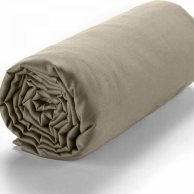 Baton Rouge Drap Housse 140x190 +30 Cm Satin De Coton Sable - Publicité Baton Rouge Drap Housse 140x190 +30 Cm Satin De Coton Sable - Publicité