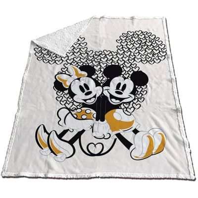 Couverture Sherpa Corail Mickey & Minnie 130x170cm Disney - Publicité Couverture Sherpa Corail Mickey & Minnie 130x170cm Disney - Publicité