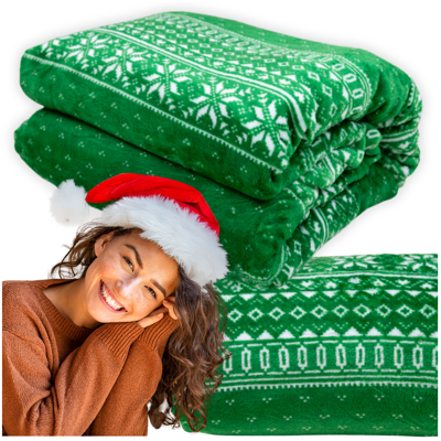 Sans Marque Couverture De Noël 160x200cm, Couvre-Lit, Douce Couleur Verte, More&deco - Publicité Sans Marque Couverture De Noël 160x200cm, Couvre-Lit, Douce Couleur Verte, More&deco - Publicité