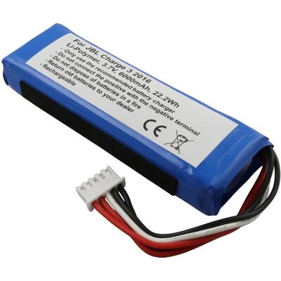 Avizar Batterie Pour Enceinte Jbl Charge 3 Li-Polymer 3.7v 6000mah 22.2wh Bleu - Publicité Avizar Batterie Pour Enceinte Jbl Charge 3 Li-Polymer 3.7v 6000mah 22.2wh Bleu - Publicité