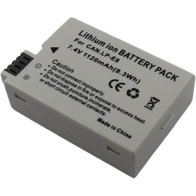 Avizar Batterie Li-Ion 7.4v Pour Appareil Photo Canon Eos 1120mah Lp-E8 - Publicité Avizar Batterie Li-Ion 7.4v Pour Appareil Photo Canon Eos 1120mah Lp-E8 - Publicité