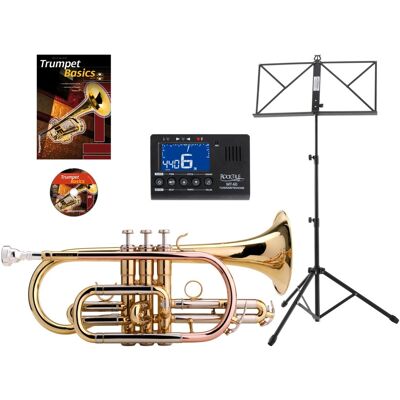 Classic Cantabile Cornet À Pistons En Sib De Trompette Laiton Doré Embouchure Coffre Set Pupitre - Publicité Classic Cantabile Cornet À Pistons En Sib De Trompette Laiton Doré Embouchure Coffre Set Pupitre - Publicité