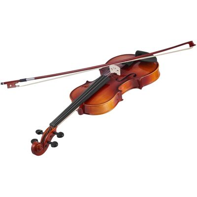 Uimoso Kit Violon 4/4 En Bois Massif Avec Étui, Finition Marron Brillant - Publicité Uimoso Kit Violon 4/4 En Bois Massif Avec Étui, Finition Marron Brillant - Publicité