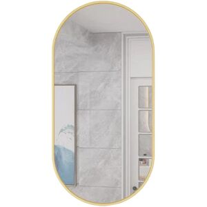 Sans Marque Miroir Ovale 100x50cm, Cadre Doré - Publicité Sans Marque Miroir Ovale 100x50cm, Cadre Doré - Publicité