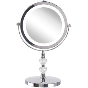 Beliani - Miroir De Table - Laon - 20 Cm, Avec Led, En Verre Et Métal, Argent - Publicité Beliani - Miroir De Table - Laon - 20 Cm, Avec Led, En Verre Et Métal, Argent - Publicité