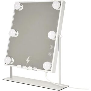 Sans Marque Miroir Led Avec Haut-Parleur Et Chargeur Pivotant En Métal - Publicité Sans Marque Miroir Led Avec Haut-Parleur Et Chargeur Pivotant En Métal - Publicité