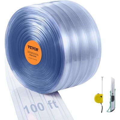 Vevor Rideau Lanière Pvc Nervuré Bande Lamelles Plastique De Porte 3048x30,5 Cm - Publicité Vevor Rideau Lanière Pvc Nervuré Bande Lamelles Plastique De Porte 3048x30,5 Cm - Publicité
