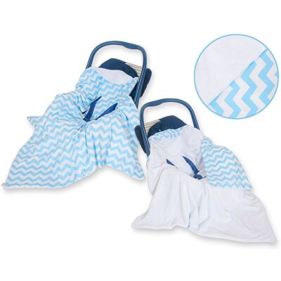 Bobono Grande Écharpe De Portage Pour Siège Auto De Poussette, Double Face - Chevrons B - Publicité Bobono Grande Écharpe De Portage Pour Siège Auto De Poussette, Double Face - Chevrons B - Publicité