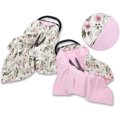 Bobono Grande Écharpe De Portage Double Face Pour Siège Auto Poussette - Pivoines Roses - Publicité Bobono Grande Écharpe De Portage Double Face Pour Siège Auto Poussette - Pivoines Roses - Publicité