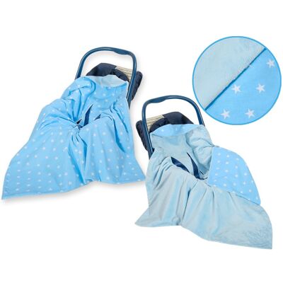 Bobono Grande Écharpe De Portage Pour Siège Auto Poussette, Double Face - Étoiles Bleue - Publicité Bobono Grande Écharpe De Portage Pour Siège Auto Poussette, Double Face - Étoiles Bleue - Publicité
