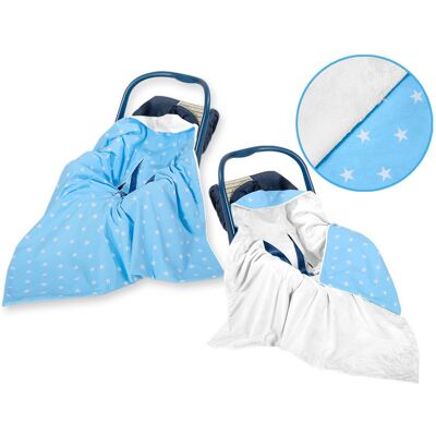 Bobono Grande Écharpe De Portage Pour Siège Auto Poussette, Double Face - Étoiles Bleue - Publicité Bobono Grande Écharpe De Portage Pour Siège Auto Poussette, Double Face - Étoiles Bleue - Publicité