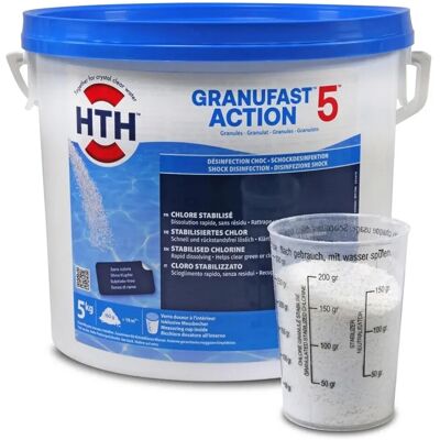 Hth Chlore Choc Multifonction En Granulés 5kg Granufast Action 5 5kg - Publicité Hth Chlore Choc Multifonction En Granulés 5kg Granufast Action 5 5kg - Publicité
