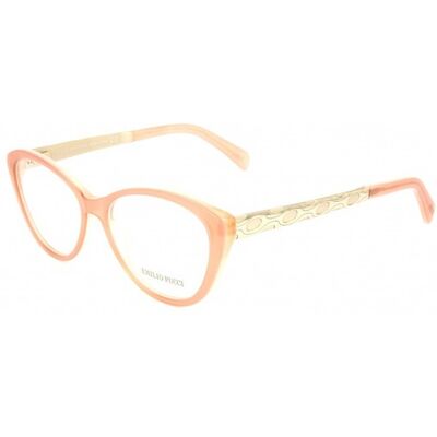 Emilio Pucci Montures Optiques Roses en Plastique pour Femmes - Publicité Emilio Pucci Montures Optiques Roses en Plastique pour Femmes - Publicité