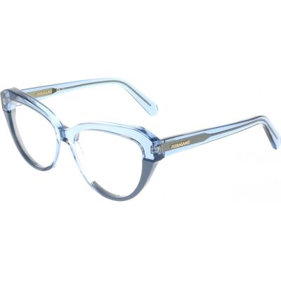 Lunettes De Vue Ferragamo Sf3046 Transparent Blue/blue 54/16/145 Femme - Publicité Lunettes De Vue Ferragamo Sf3046 Transparent Blue/blue 54/16/145 Femme - Publicité