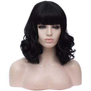 Uxcell Humain Perruques Pour Dame, 16\" Perruque Complet Moyen Ondulé Noir - Publicité Uxcell Humain Perruques Pour Dame, 16\" Perruque Complet Moyen Ondulé Noir - Publicité