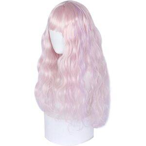 Uxcell Humain Perruque Pour Femme, 22\" Bouclé Perruque Perruque Moyen Long Rose - Publicité Uxcell Humain Perruque Pour Femme, 22\" Bouclé Perruque Perruque Moyen Long Rose - Publicité