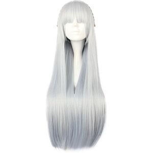 Uxcell Cheveux Perruques Pour Femmes, 31\" Blanc Dégradé Bleu Perruques Casquette - Publicité Uxcell Cheveux Perruques Pour Femmes, 31\" Blanc Dégradé Bleu Perruques Casquette - Publicité