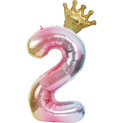 Sans Marque Grand Ballon En Aluminium Pour Anniversaire, Chiffre 2, Couleurs Assorties, 100 - Publicité Sans Marque Grand Ballon En Aluminium Pour Anniversaire, Chiffre 2, Couleurs Assorties, 100 - Publicité