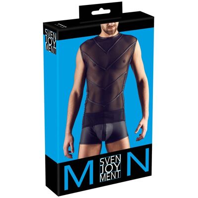 Svenjoyment - Débardeur Homme Sexy En Maille Avec Empiècements Mats, Noir, Taill - Publicité Svenjoyment - Débardeur Homme Sexy En Maille Avec Empiècements Mats, Noir, Taill - Publicité