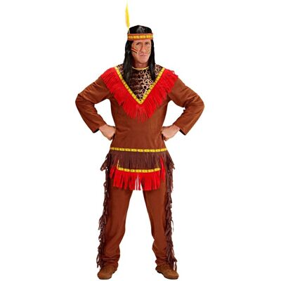 Widmann Indian (Coat, Pants, Headband With Feather) (L) Brown - Publicité Widmann Indian (Coat, Pants, Headband With Feather) (L) Brown - Publicité