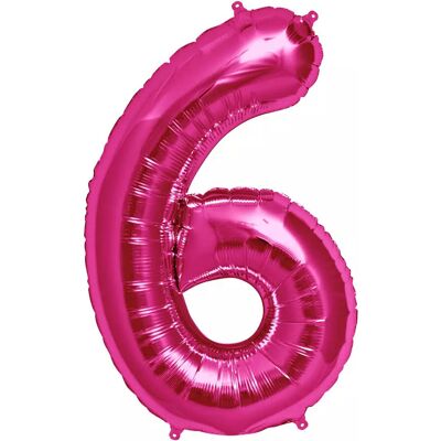 Sans Marque Ballon Géant En Aluminium Pour Anniversaire, Chiffre 6, Rose Intense, 40 Cm - Publicité Sans Marque Ballon Géant En Aluminium Pour Anniversaire, Chiffre 6, Rose Intense, 40 Cm - Publicité