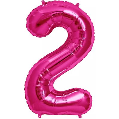 Sans Marque Ballon Géant En Aluminium Pour Anniversaire, Chiffre 2, Rose Intense, 40 Cm - Publicité Sans Marque Ballon Géant En Aluminium Pour Anniversaire, Chiffre 2, Rose Intense, 40 Cm - Publicité