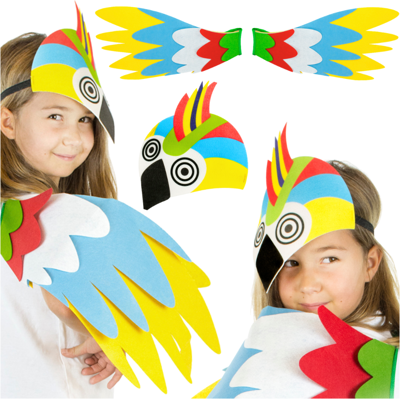 Sans Marque Papageienfeder-Kostüm Für Kinder, Flügel Und Schwanz - Publicité Sans Marque Papageienfeder-Kostüm Für Kinder, Flügel Und Schwanz - Publicité