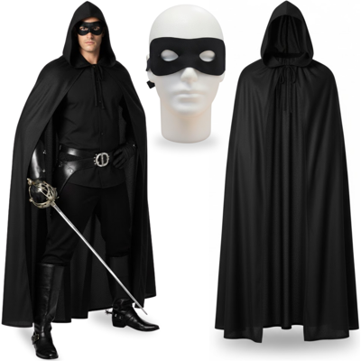 Sans Marque Zorro Kostüm Umhang Und Maske - Publicité Sans Marque Zorro Kostüm Umhang Und Maske - Publicité