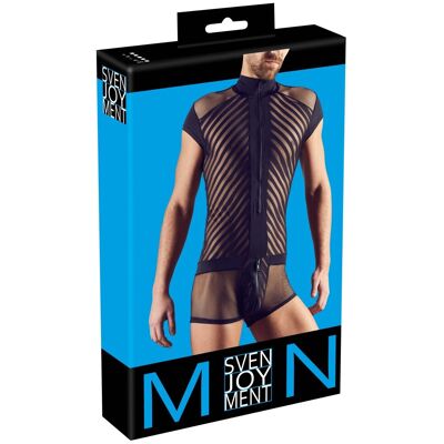 Svenjoyment - Combinaison En Maille Pour Homme Avec Rayures Noires Et Fermeture - Publicité Svenjoyment - Combinaison En Maille Pour Homme Avec Rayures Noires Et Fermeture - Publicité